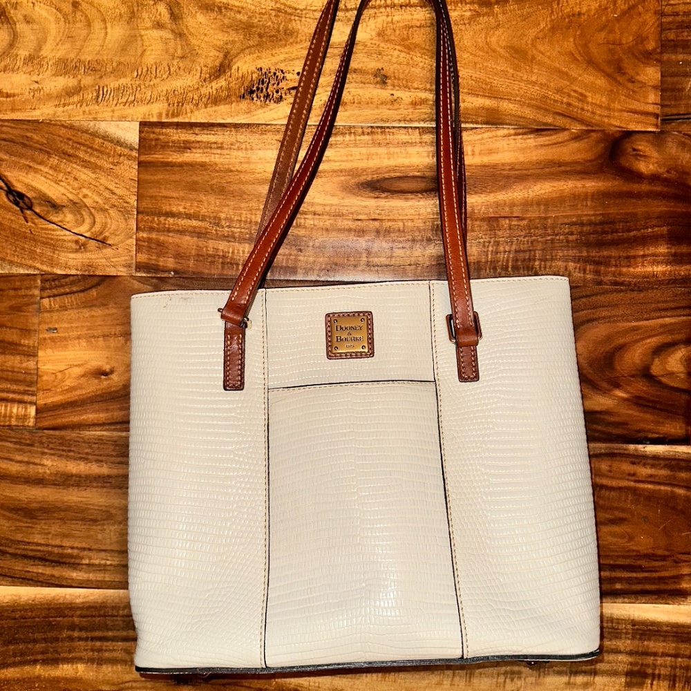 Dooney & Bourke White Pebble Grain Small Lexington Leather Shoulder Bag